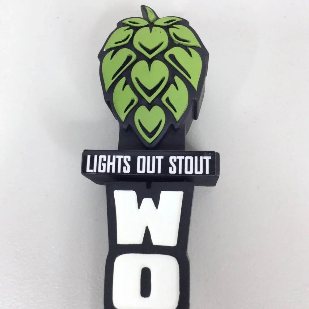 Worthy Brewing Lights Out Stout Tap Handle Craft Beer Bend Oregon Hops Pull Pour
